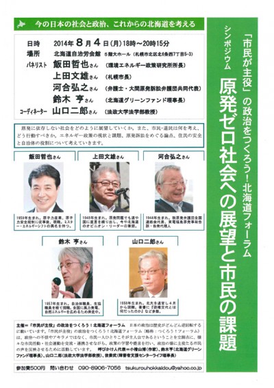 シンポジュウム原発ゼロ社会への展望と市民の課題